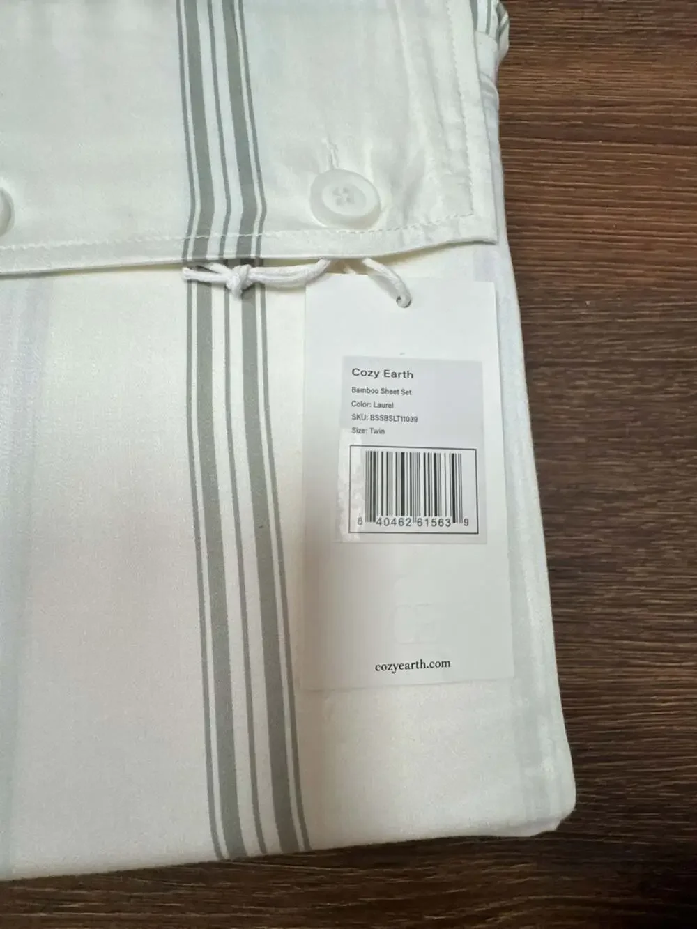 Cozy Earth Bamboo Sheet Set in Laurel Stripe, Twin/Twin XL